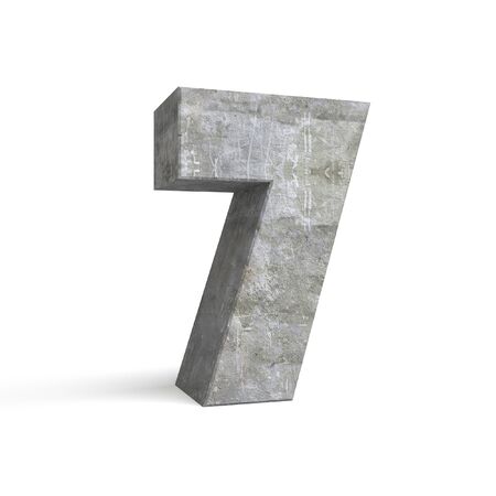3d number 7 of stone, concrete. 3d render illustrationの写真素材
