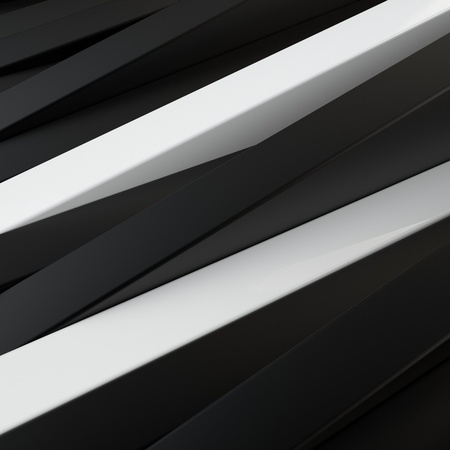 Abstract black and white panels 3D background. render illustrationの写真素材