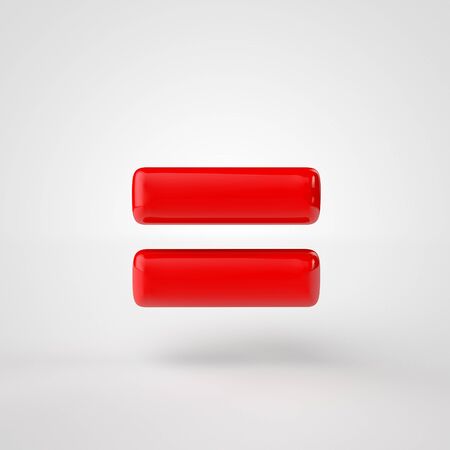 3d red sign = over white background. 3d render illustrationの写真素材