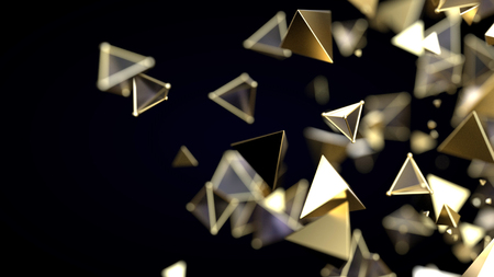 Abstract pyramidal golden particles