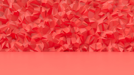 Living coral color polygonal surface backgroundの写真素材