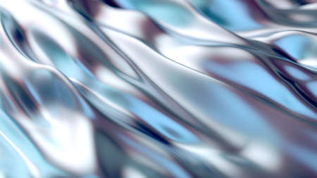 Abstract colorful liquid wave background, holographic surface. 3d render illustration