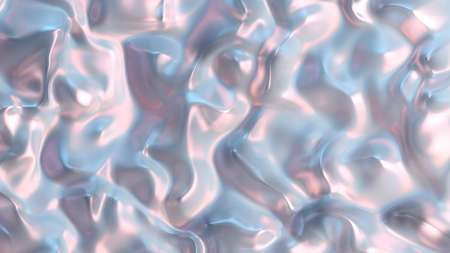 Abstract colorful liquid wave background, holographic surface. 3d render illustrationの写真素材