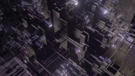 Abstract technological cubic background. 3d render illustration