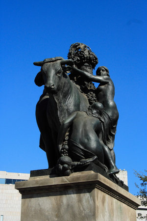 barcelona plaza catalunaの写真素材