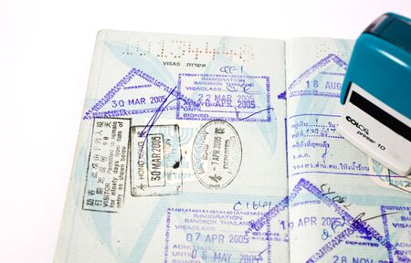 stamp mark on booklet with mechine 
の写真素材