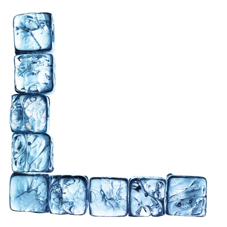 letter of alphabet made drom ice cubesの写真素材