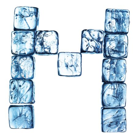 letter of alphabet made drom ice cubesの写真素材