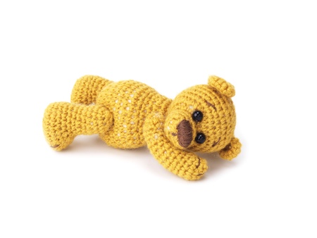 Teddy bear in classic vintage style isolated on white backgroundの写真素材