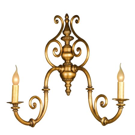 vintage wall lamp isolated on whiteの写真素材