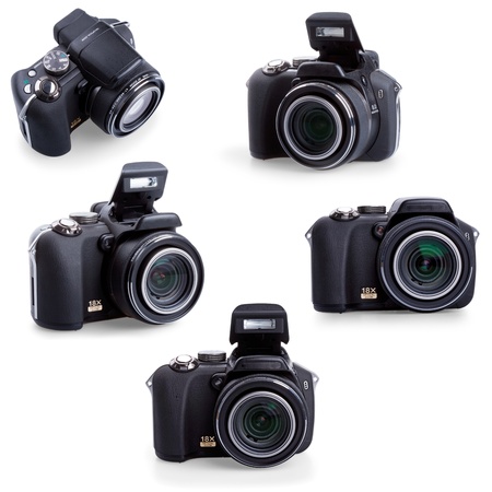 photo camera isolated on white