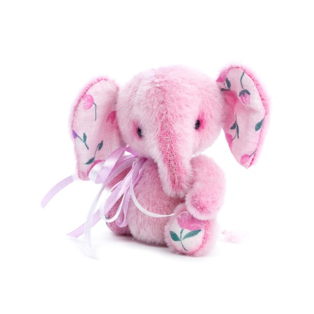 Handmade elephant in classic vintage style on white backgroundの写真素材
