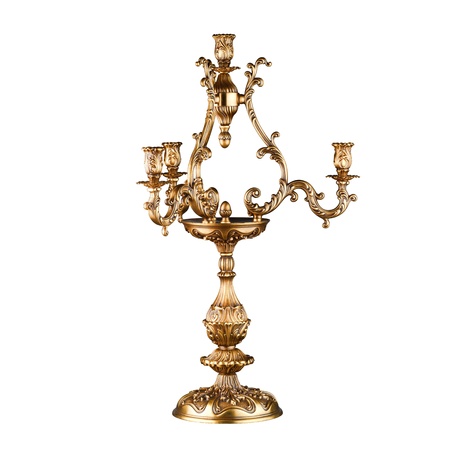 Vintage table candlestick isolated on whiteの写真素材