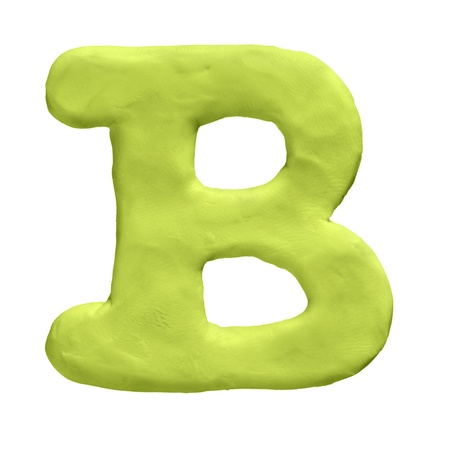 Plasticine letter isolated on a white backgroundの写真素材