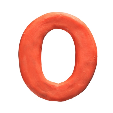 Plasticine letter isolated on a white backgroundの写真素材