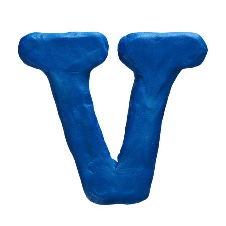 Plasticine letter isolated on a white backgroundの写真素材
