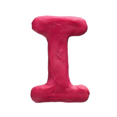 Plasticine letter isolated on a white backgroundの写真素材