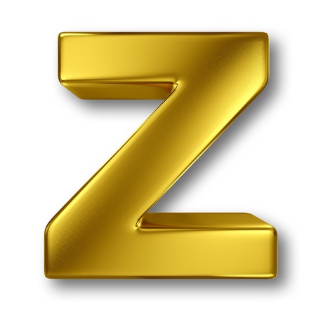 Letter in gold metal on whiteの写真素材