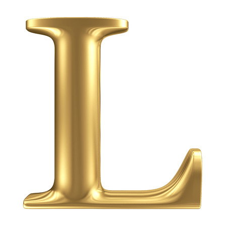 Golden matt letter L, jewellery font collection Golden matt letter L, jewellery font collection