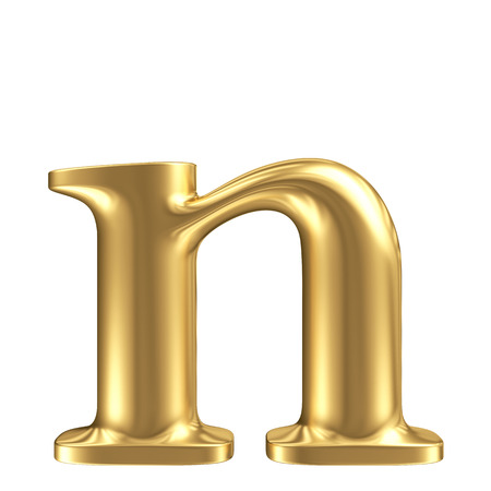 Golden matt lowercase letter n, jewellery font collection Golden matt lowercase letter n, jewellery font collection
