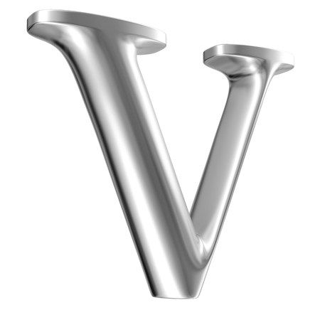 Aluminium font letter V in perspectiveの写真素材
