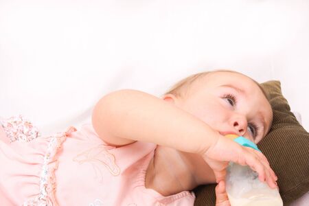 Little baby eatingの写真素材