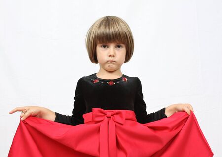 Little girl and dressの写真素材