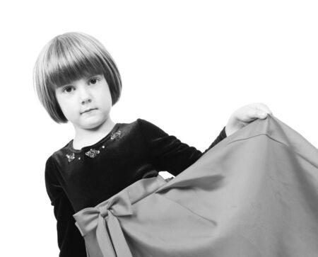 Little girl and dressの写真素材