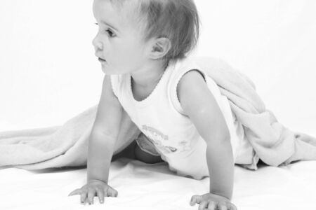 Baby playing isolated