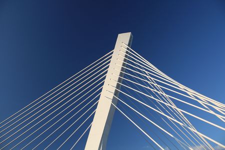 Modern Bridge Construction on Moraca river in Podgoricaの写真素材