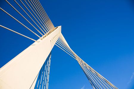 Modern Bridge Construction on Moraca river in Podgoricaの写真素材