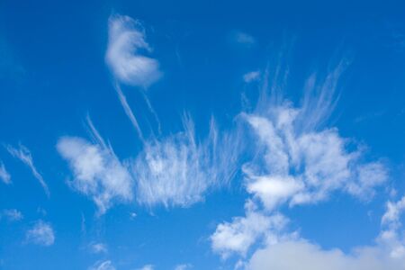 blue sky with cloud closeupの写真素材