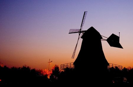 A windmill by the sea の写真素材