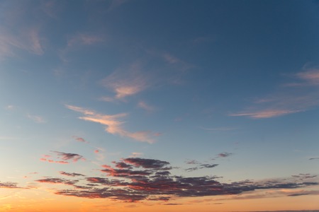 Beautiful sky with clouds and sun. Sunset sky with clouds.の写真素材