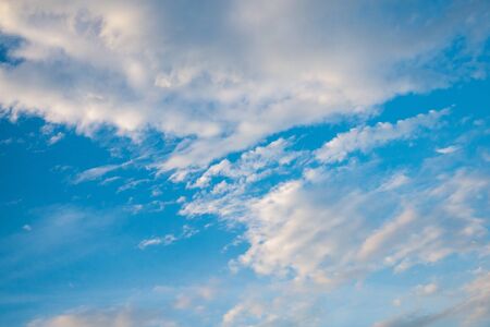 Blue cloudy sky backgroundの写真素材