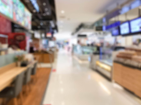 Blur supermarket and store in shoping mall for backgroundの写真素材