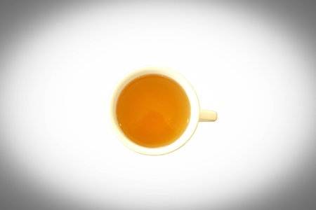 Hot tea on white background