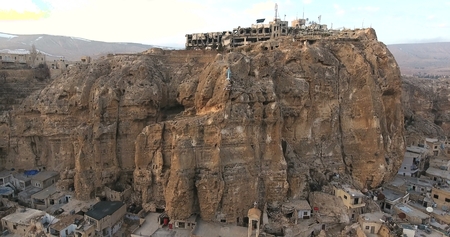 Village in the mountains , Maaloula Syriaの写真素材