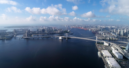 tokyo bay in aerial viewの写真素材