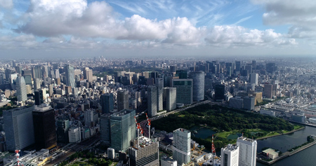 tokyo building in aerial viewの写真素材