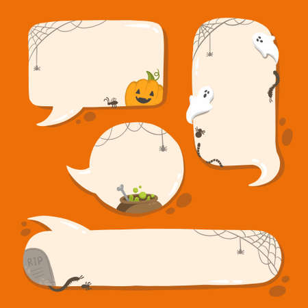 Vector illustration speech bubble set for Halloweenのイラスト素材