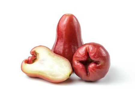 rose apple (chomphu) fresh isolated clipping path on white backgroundの写真素材