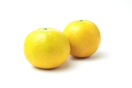 oranges fresh Rich in Vitamin C isolated on white backgroundの写真素材