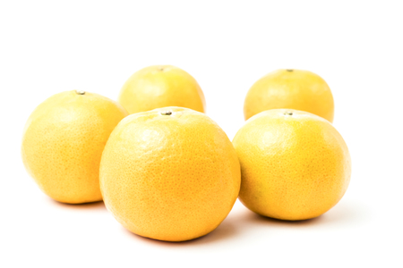 oranges fresh Rich in Vitamin C isolated on white background and clipping pathの写真素材