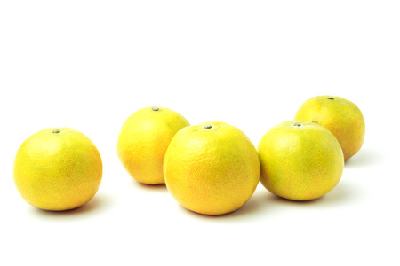 oranges fresh Rich in Vitamin C isolated on white background and clipping pathの写真素材
