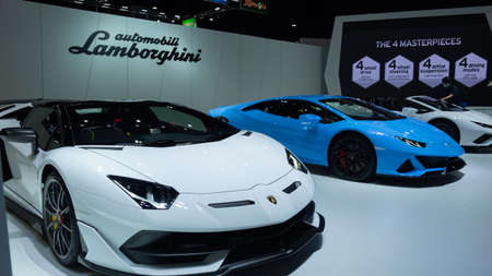 Bangkok, Thailand - July 19, 2020: At the Bangkok International Motor Show 2020 Lamborghini cars were displayed. is a competition of trade for each brand. at Impact Challenger Hall.のeditorial素材