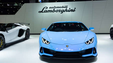 Bangkok, Thailand - July 19, 2020: At the Bangkok International Motor Show 2020 Lamborghini cars were displayed. is a competition of trade for each brand. at Impact Challenger Hall.のeditorial素材