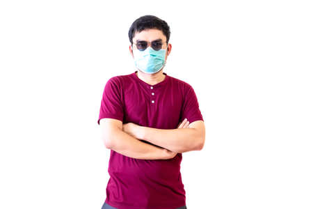 The man has wears a health mask.の写真素材