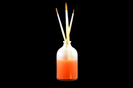 Paintbrush in the bottle for creator of artの写真素材
