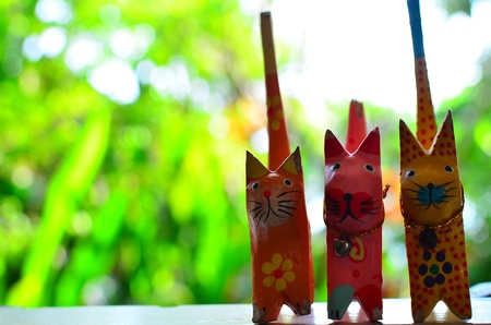 Three cat decorationの写真素材
